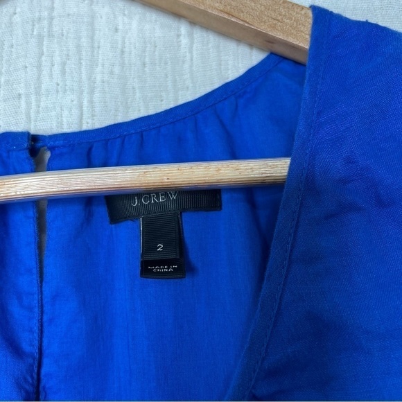 J. Crew Royal Blue Linen Fit and Flare Dress size 2 - Picture 3 of 5